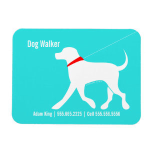 Dog Walker Pet Business Labrador Moderne Küste Magnet