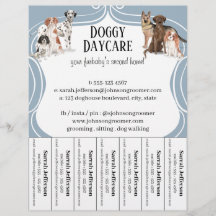 Dog Walker Pet Sitter Aquarellfarbe blau