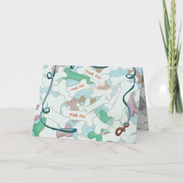 Dog Walker Pet Sitter Danke Knochen Illustriert (Vorderseite)