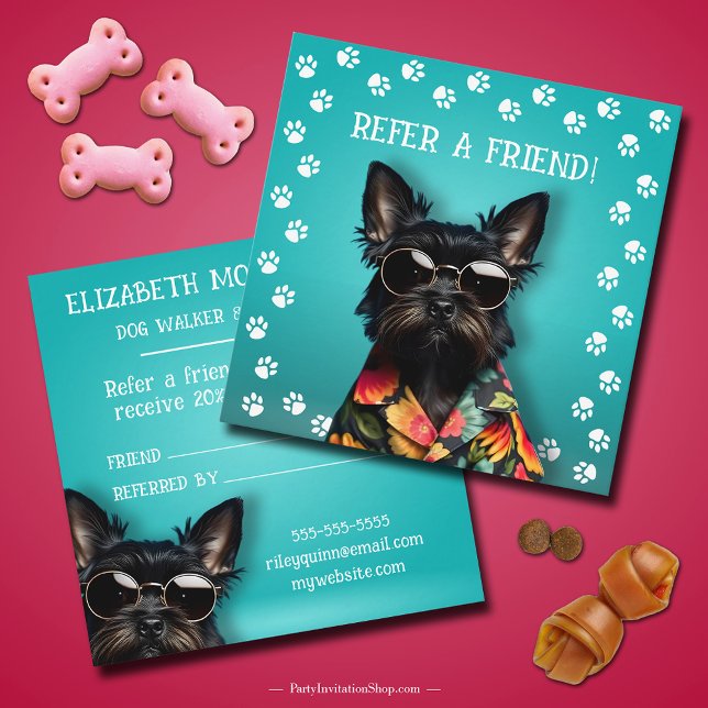 Dog Walker Pet Sitter Empfehlungskarte (Dog Walker Pet Sitter Referral Cards)