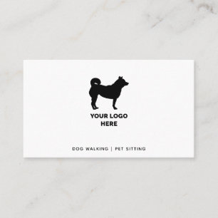 Dog Walker & Pet-Sitter Fügen Sie Ihrem Logo schw Visitenkarte