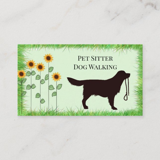 Dog Walker/ Pet Sitter Sonnenblumen Visitenkarte