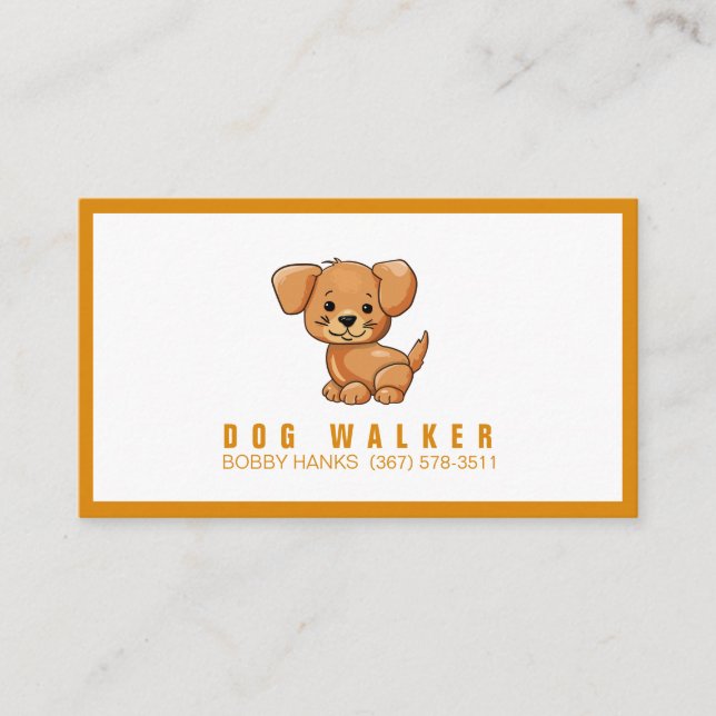 Dog Walker Pet Sitter Visitenkarte (Vorderseite)