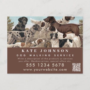Dog Walker Pet Sitting Animal Care Beruflich Postkarte