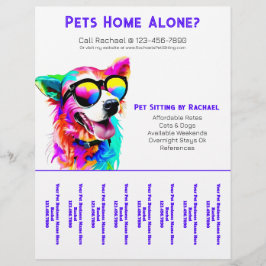 Dog Walker Pet Sitzen Personalisiertes Teerblatt Flyer