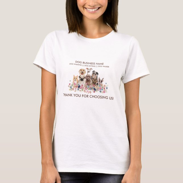 Dog Walker Petsitter vet Danke T-Shirt (Vorderseite)
