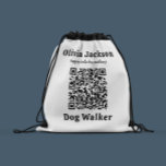 Dog Walker QR Code Business Branding Drawstring Ba Sportbeutel<br><div class="desc">Hund Walker extra große QR Code Business Branding.</div>