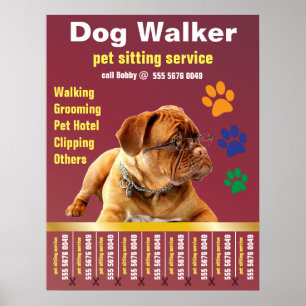 Dog Walker Trustable Care Pet Sitting Service Ad Poster