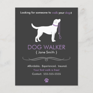 Dog Walker Walking Business Flyer Vorlage klein