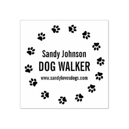 Dog Walker Walking Pet Business Maßgeschneiderte B Gummistempel