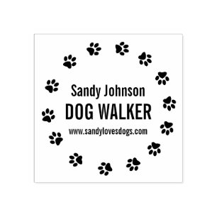 Dog Walker Walking Pet Business Maßgeschneiderte B Gummistempel