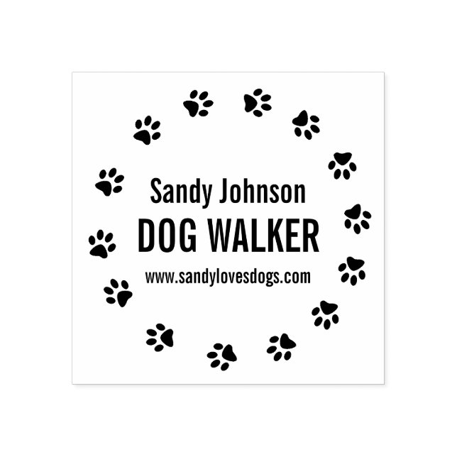 Dog Walker Walking Pet Business Maßgeschneiderte B Gummistempel (Prägung)