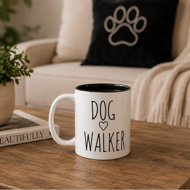 DOG WALKER ZWEIFARBIGE TASSE (Von Creator hochgeladen)