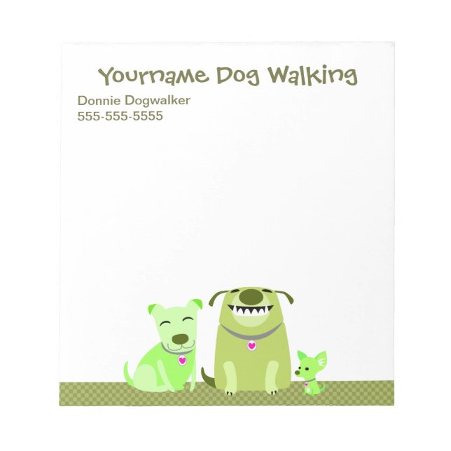 Dog Walker's Notepad Notizblock (Vorderseite)