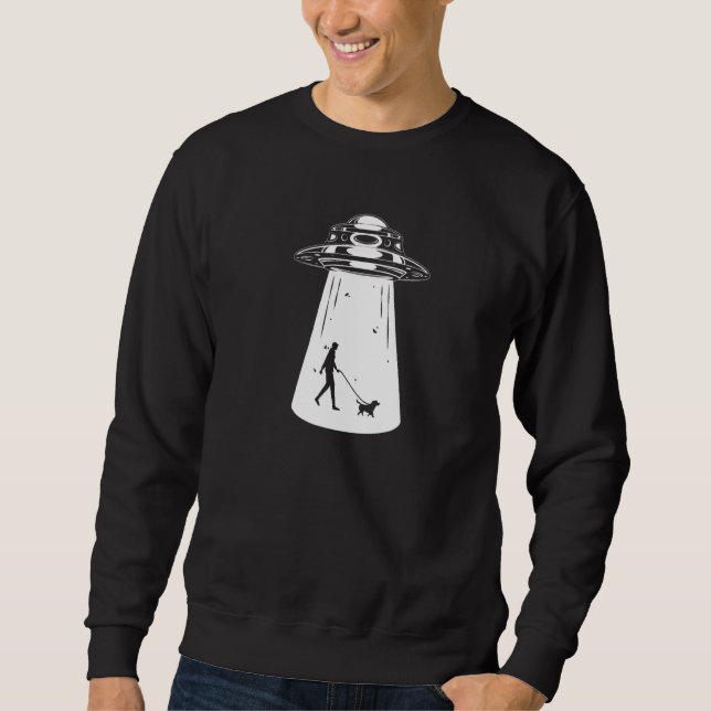 Dog Walking Alien Alien Ufo Space Sweatshirt (Vorderseite)