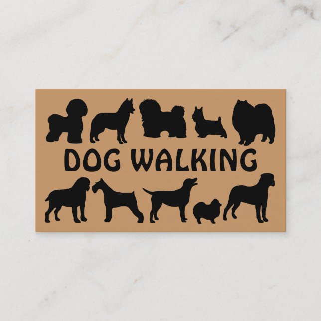 Dog Walking Fun Business Card Visitenkarte (Vorderseite)