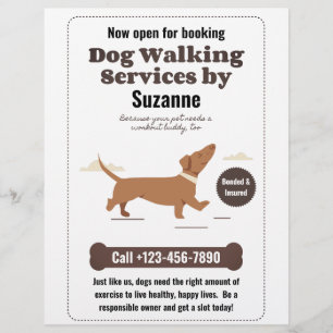 Dog Walking Services von Suzanne Dachshund Flyer