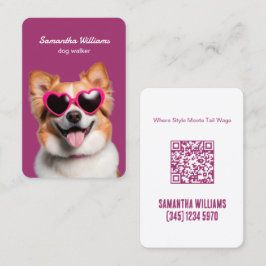 Dog Walking WhatsApp Klicken Sie auf Chat Business Visitenkarte