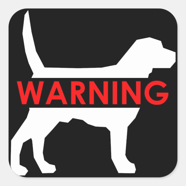 DOG WARNSQUARE STICKER (Vorderseite)