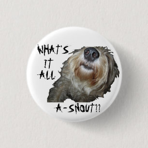 Dog "WAS IST DAS ALLES A-SNOUT?" Button
