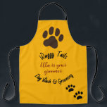 Dog Wash & Groomer - kundenspezifisch Schürze<br><div class="desc">Hunde Wash und Groomer Schürze. Große Pfote und zwei kleinere Pfoten ganz unten. Bearbeitbar. Anpassbarer Text und Name.</div>