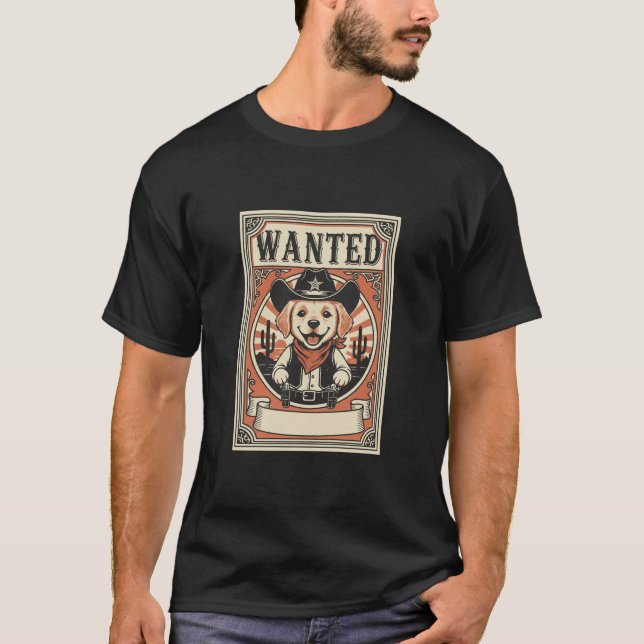 Dog wasted Cute Western cowboy sheriff hat  T-Shirt (Vorderseite)