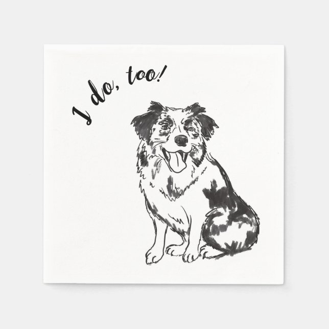 Dog Wedding Cocktail Napkins Serviette (Vorderseite)
