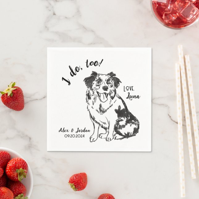 Dog Wedding Cocktail Napkins Serviette (Beispiel)