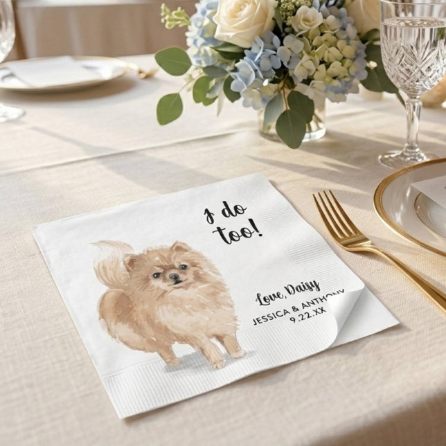 Dog Wedding Cocktail Napkins Serviette (Von Creator hochgeladen)