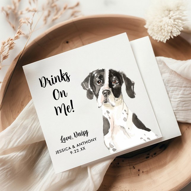 Dog Wedding Cocktail Napkins Serviette (Von Creator hochgeladen)