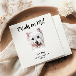 Dog Wedding Cocktail Napkins Serviette