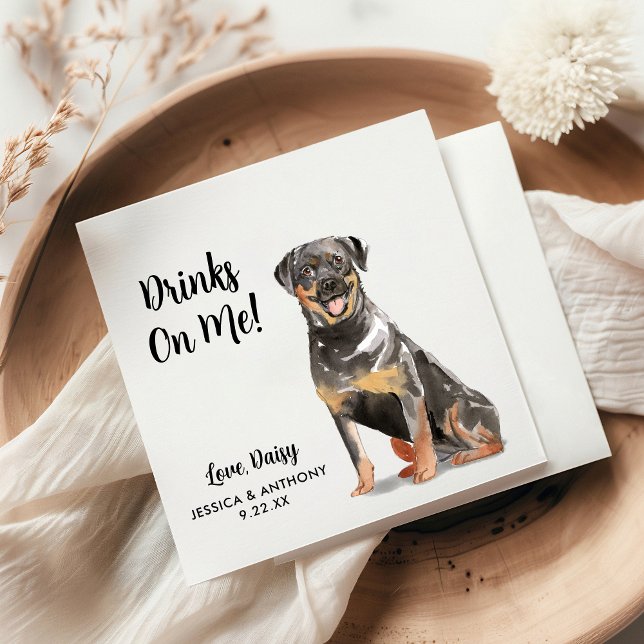Dog Wedding Cocktail Napkins Serviette (Von Creator hochgeladen)