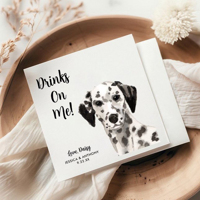 Dog Wedding Cocktail Napkins Serviette (Von Creator hochgeladen)