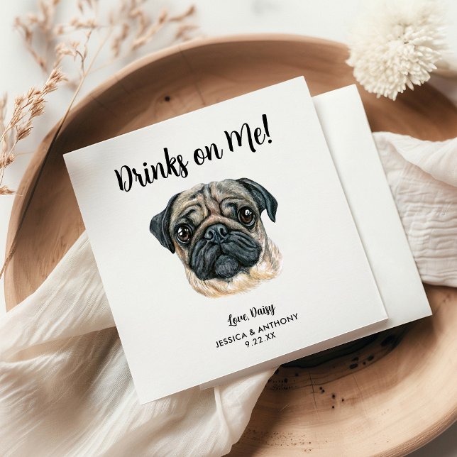 Dog Wedding Cocktail Napkins Serviette (Von Creator hochgeladen)