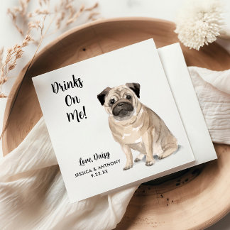 Dog Wedding Cocktail Napkins Serviette