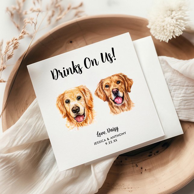 Dog Wedding Cocktail Napkins Serviette (Von Creator hochgeladen)