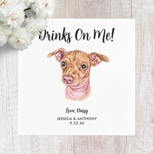 Dog Wedding Cocktail Napkins Serviette (Von Creator hochgeladen)