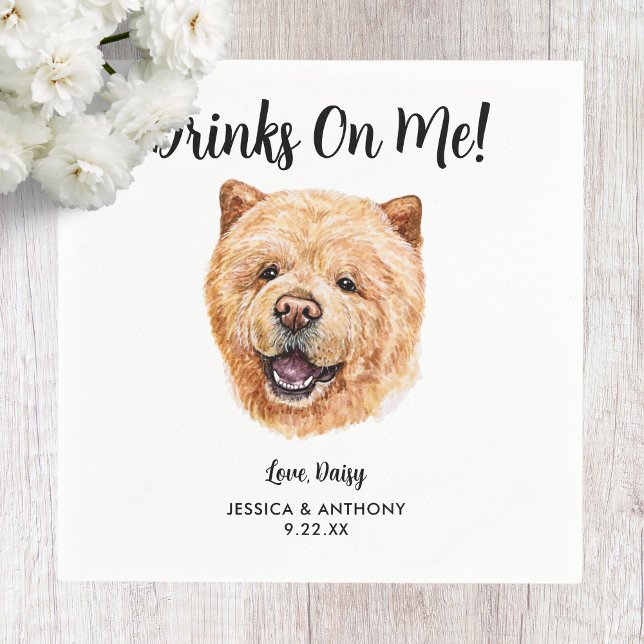 Dog Wedding Cocktail Napkins Serviette (Von Creator hochgeladen)