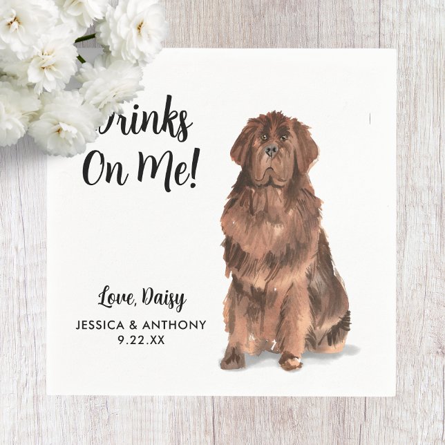 Dog Wedding Cocktail Napkins Serviette (Von Creator hochgeladen)