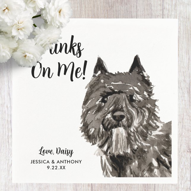 Dog Wedding Cocktail Napkins Serviette (Von Creator hochgeladen)