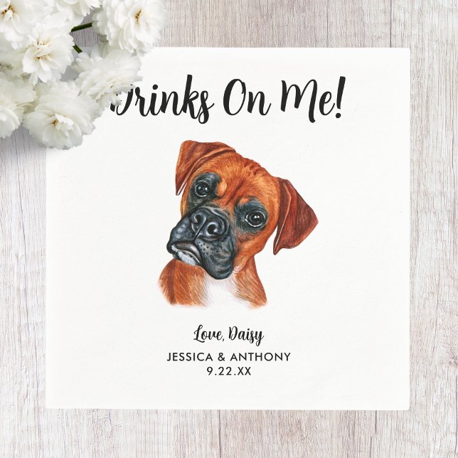 Dog Wedding Cocktail Napkins Serviette (Von Creator hochgeladen)