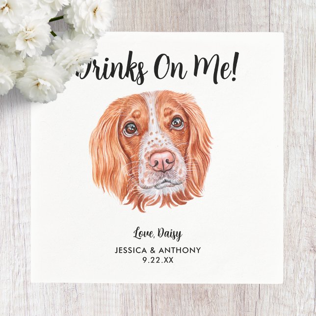Dog Wedding Cocktail Napkins Serviette (Von Creator hochgeladen)