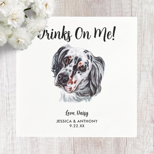Dog Wedding Cocktail Napkins Serviette (Von Creator hochgeladen)