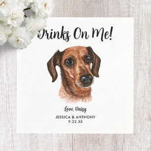 Dog Wedding Cocktail Napkins Serviette