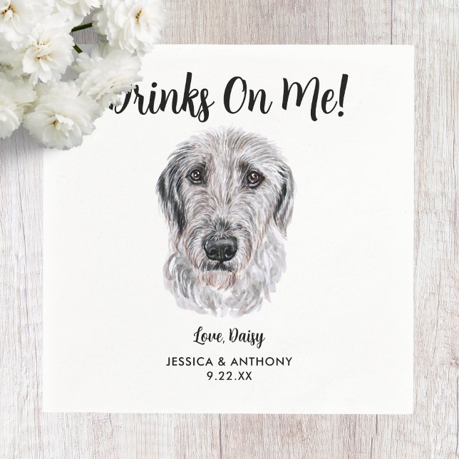 Dog Wedding Cocktail Napkins Serviette (Von Creator hochgeladen)