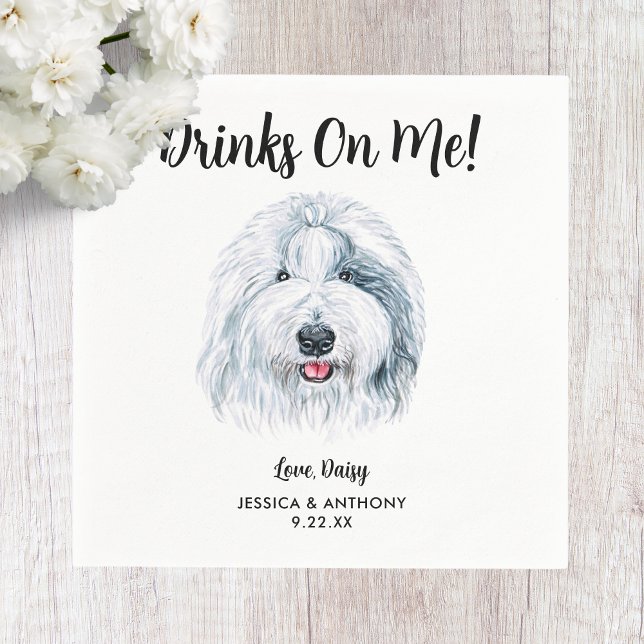 Dog Wedding Cocktail Napkins Serviette (Von Creator hochgeladen)