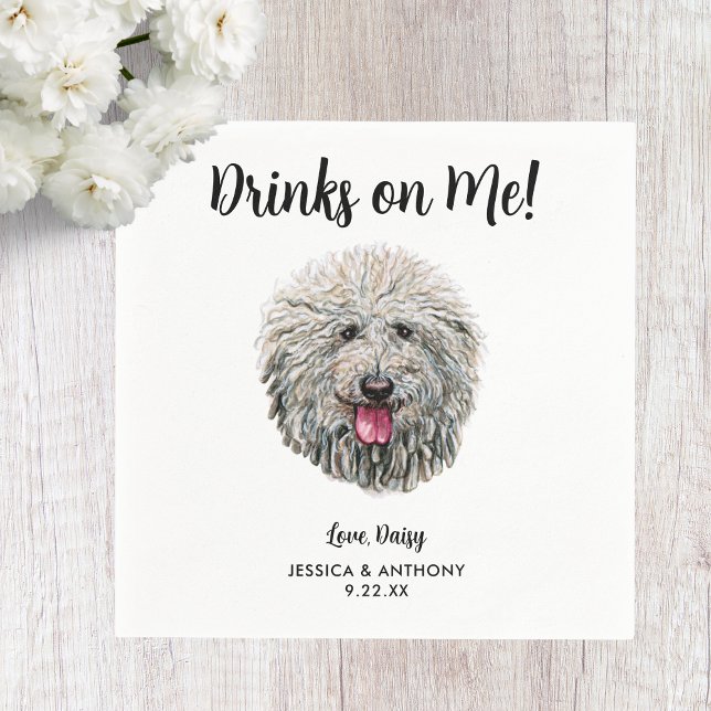 Dog Wedding Cocktail Napkins Serviette (Von Creator hochgeladen)