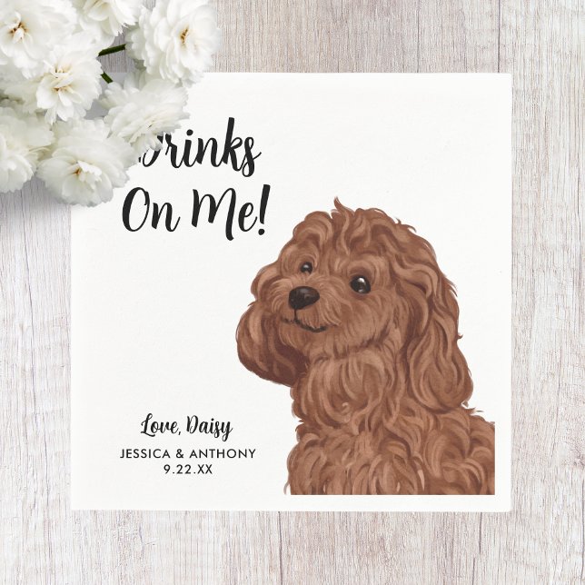 Dog Wedding Cocktail Napkins Serviette (Von Creator hochgeladen)