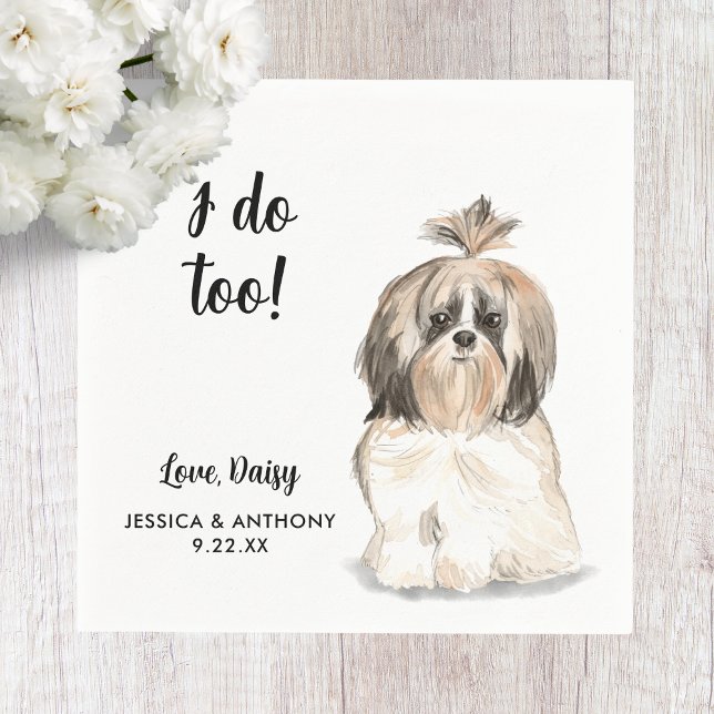 Dog Wedding Cocktail Napkins Serviette (Von Creator hochgeladen)