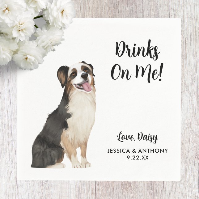 Dog Wedding Cocktail Napkins Serviette (Von Creator hochgeladen)